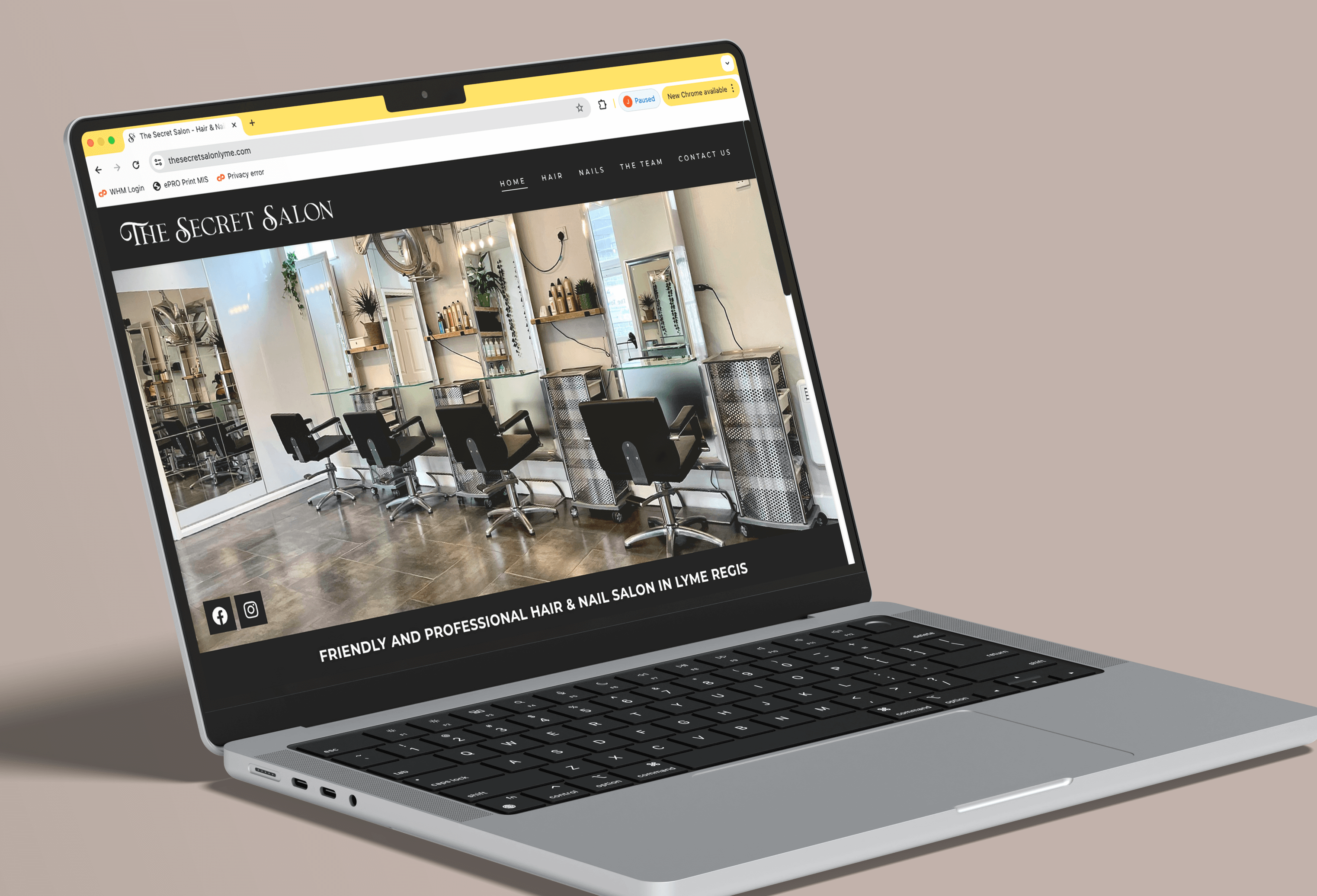 Blog 7 Website for the Secret salon, lyme regis