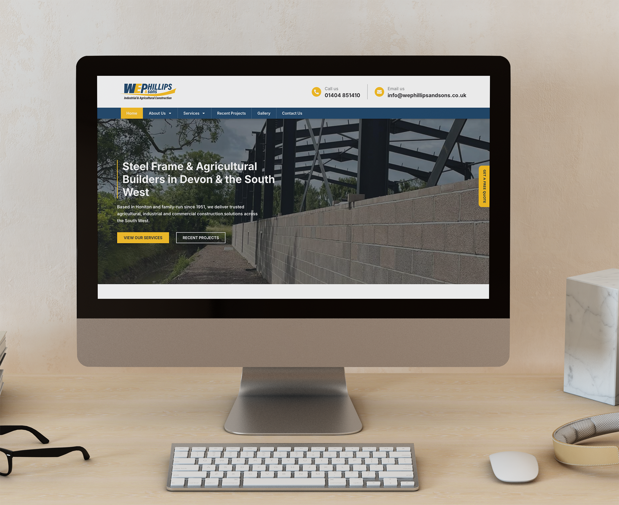 Website design for Honiton Based steel construction company WE Phillips