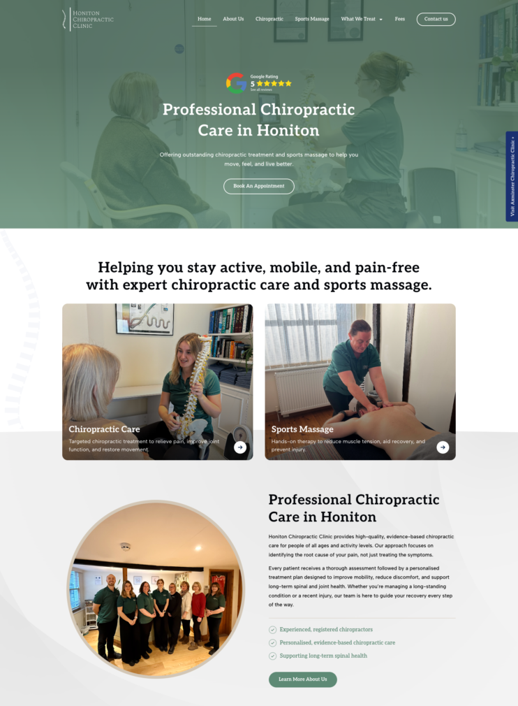 Honiton Chiropractic Clinic Homepage