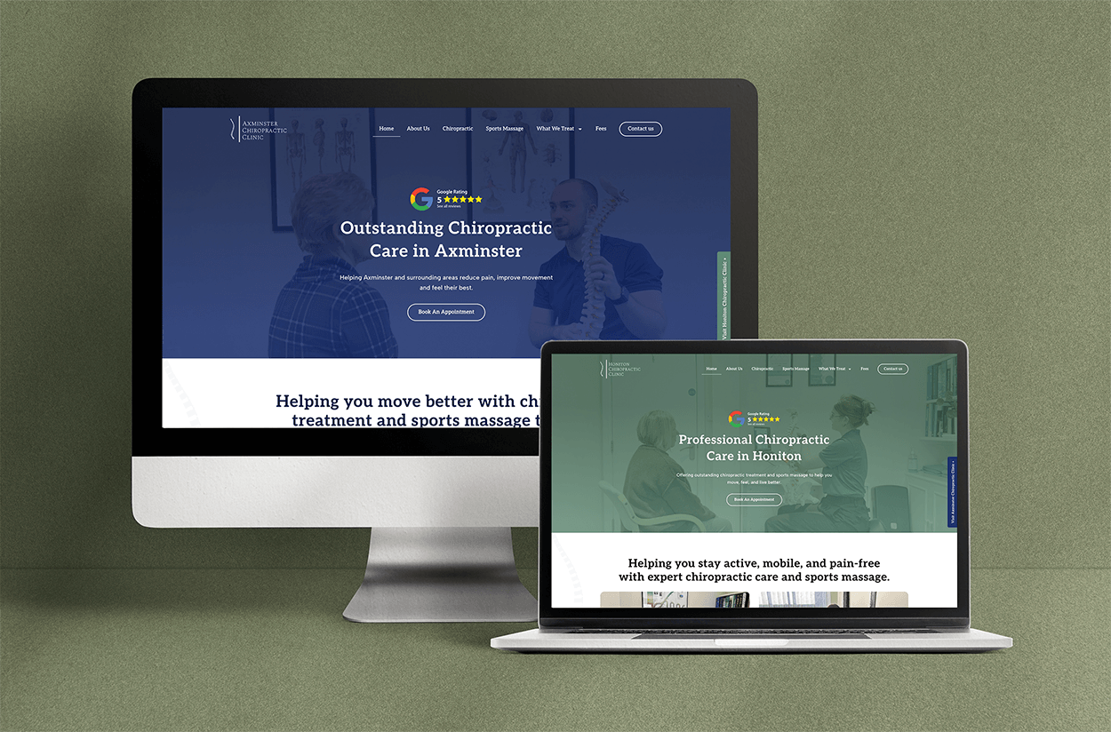 Axminster and Honiton Chiropractic Clinics website design